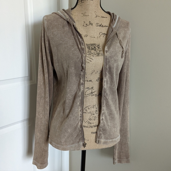 Y2K stonewashed light zip-up hoodie - Picture 2 of 3